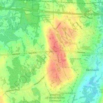 Mapa topográfico Kempton Croft, altitude, relevo