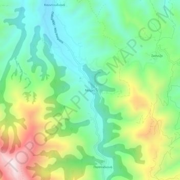 Mapa topográfico Nteres, altitude, relevo