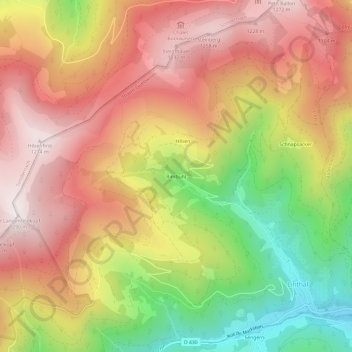 Mapa topográfico Rimbuhl, altitude, relevo