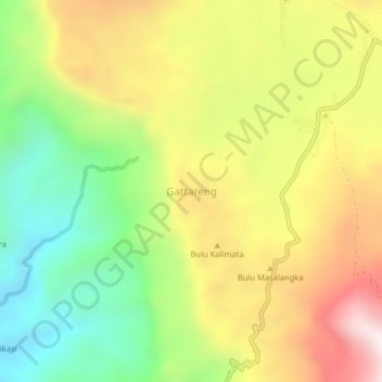 Mapa topográfico Gattareng, altitude, relevo