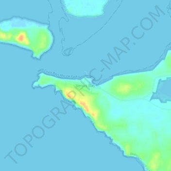 Mapa topográfico Venus Bay, altitude, relevo