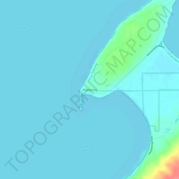 Mapa topográfico Pequaming, altitude, relevo