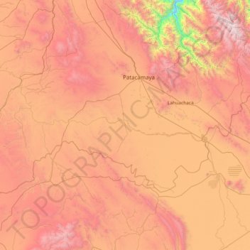 Mapa topográfico Provincia Aroma, altitude, relevo
