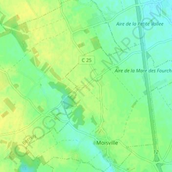 Mapa topográfico Bières, altitude, relevo