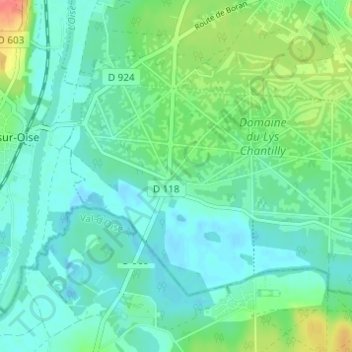 Mapa topográfico Le Lys, altitude, relevo