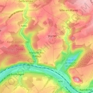 Mapa topográfico Bayet, altitude, relevo