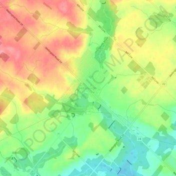 Mapa topográfico Hillsburgh, altitude, relevo