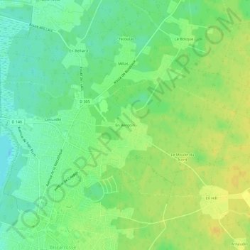 Mapa topográfico En Bergoin, altitude, relevo