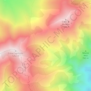 Mapa topográfico Sepula, altitude, relevo