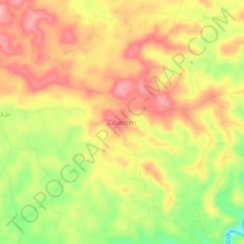 Mapa topográfico Cibanten, altitude, relevo