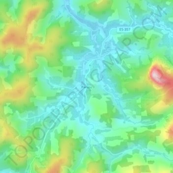 Mapa topográfico Parajú, altitude, relevo