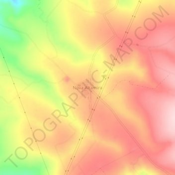 Mapa topográfico Nova Altamira, altitude, relevo