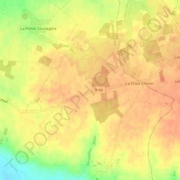 Mapa topográfico Les Lilas, altitude, relevo