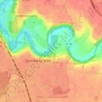 Mapa topográfico Le Clos Lucas, altitude, relevo