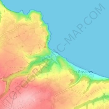 Mapa topográfico Tournemine, altitude, relevo
