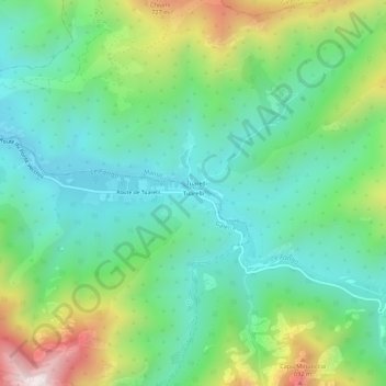 Mapa topográfico Tuarelli, altitude, relevo