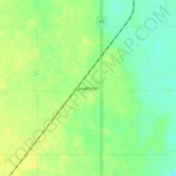 Mapa topográfico Swanson, altitude, relevo