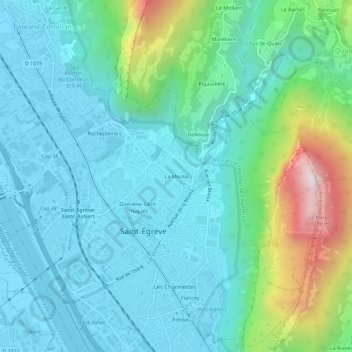 Mapa topográfico La Monta, altitude, relevo