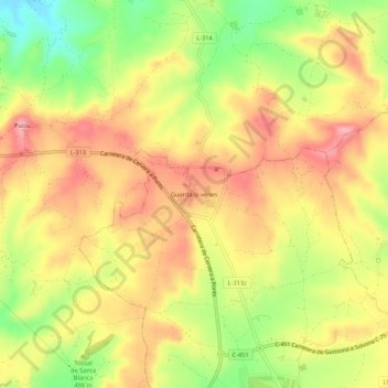 Mapa topográfico Guarda-si-venes, altitude, relevo