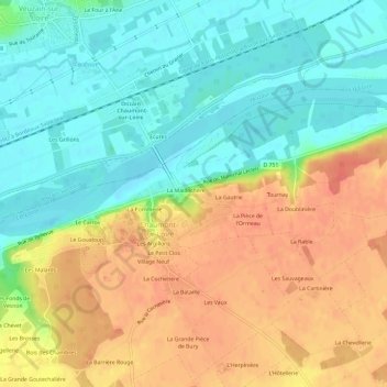 Mapa topográfico La CHapelle, altitude, relevo