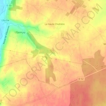 Mapa topográfico La Vallée, altitude, relevo