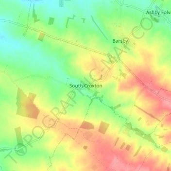 Mapa topográfico South Croxton, altitude, relevo