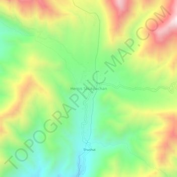 Mapa topográfico Hemis Shukpachan, altitude, relevo