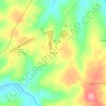 Mapa topográfico Honório, altitude, relevo