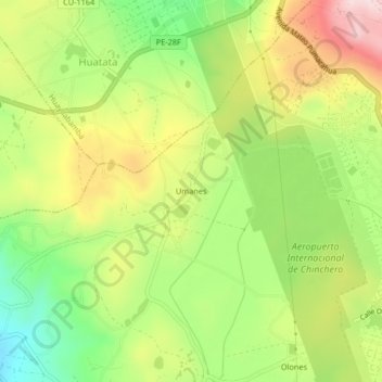 Mapa topográfico Umanes, altitude, relevo