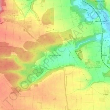 Mapa topográfico Hinterdenkental, altitude, relevo