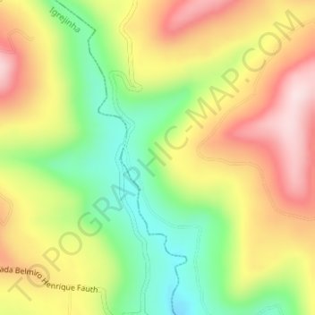 Mapa topográfico Batingueira, altitude, relevo