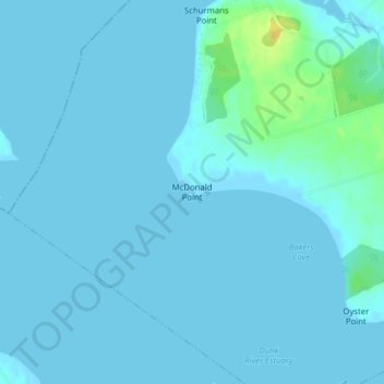 Mapa topográfico McDonald Point, altitude, relevo