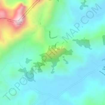 Mapa topográfico Alto do Serrano, altitude, relevo