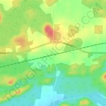 Mapa topográfico Walford, altitude, relevo
