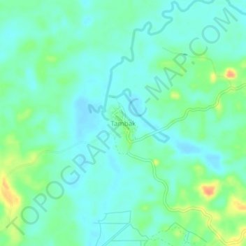 Mapa topográfico Tambak, altitude, relevo