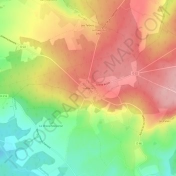 Mapa topográfico La Borne, altitude, relevo