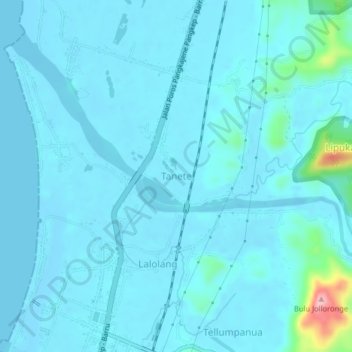 Mapa topográfico Tanete, altitude, relevo