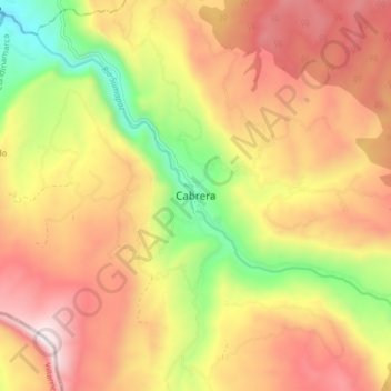 Mapa topográfico Cabrera, altitude, relevo