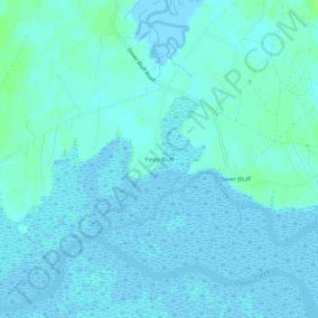 Mapa topográfico Piney Bluff, altitude, relevo