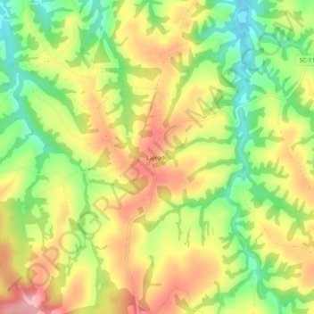 Mapa topográfico Lajeado, altitude, relevo