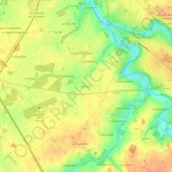 Mapa topográfico Le Butay, altitude, relevo