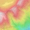 Mapa topográfico Montaña Colorada, altitude, relevo
