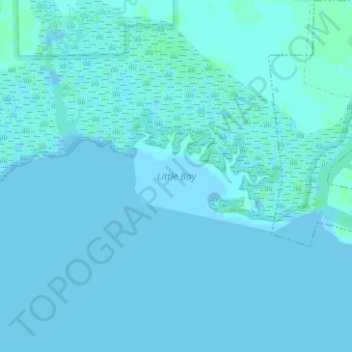 Mapa topográfico Little Bay, altitude, relevo