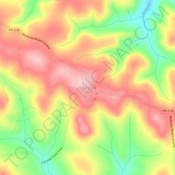 Mapa topográfico São Luiz, altitude, relevo