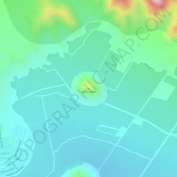 Mapa topográfico Cerro Cono, altitude, relevo