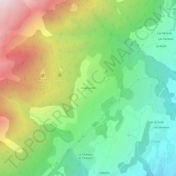 Mapa topográfico Folampelle, altitude, relevo
