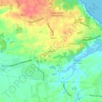 Mapa topográfico Lacroix, altitude, relevo