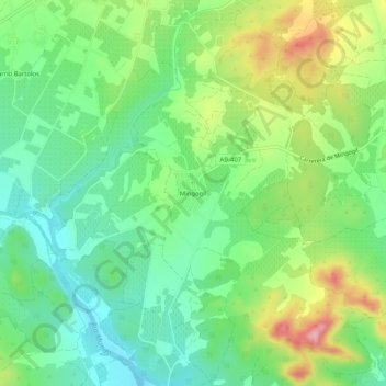 Mapa topográfico Mingogil, altitude, relevo