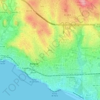 Mapa topográfico Rana, altitude, relevo