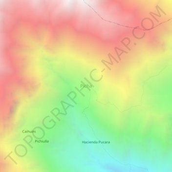 Mapa topográfico Picha, altitude, relevo